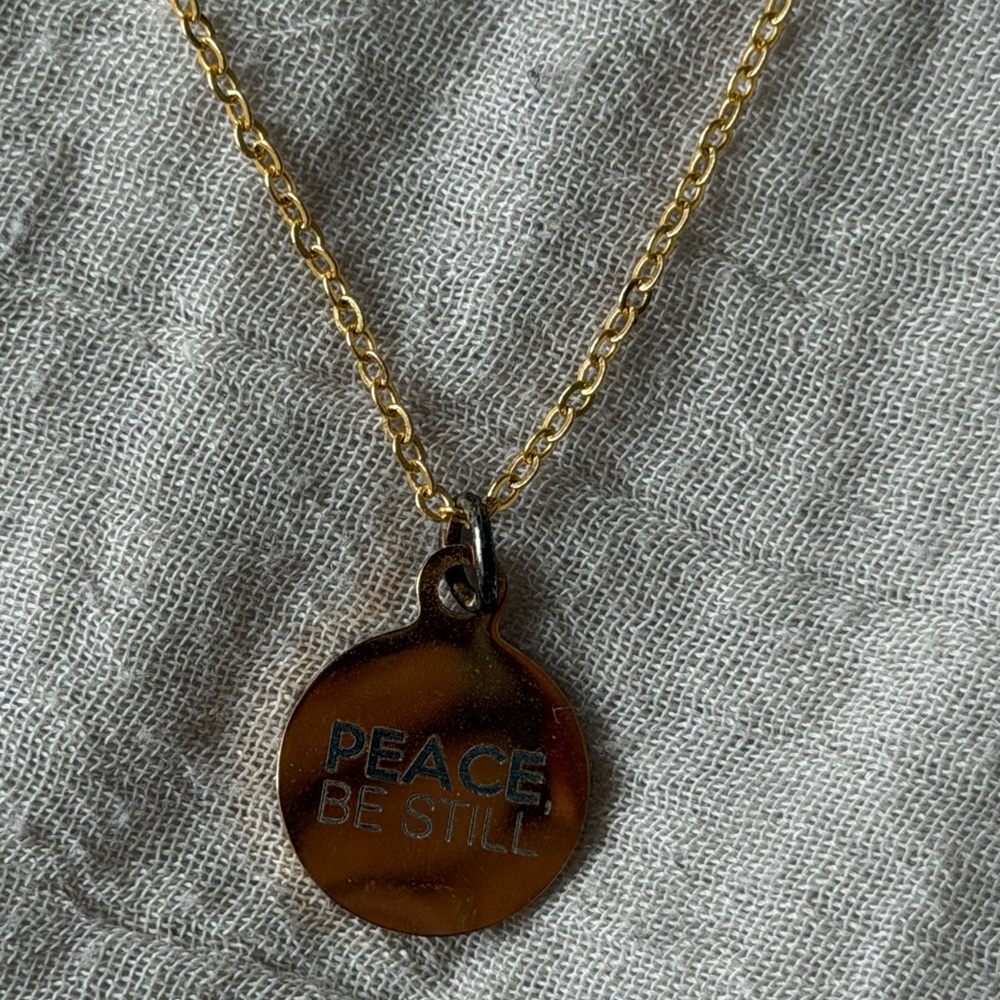 Gold Pendant Necklace with Engraving